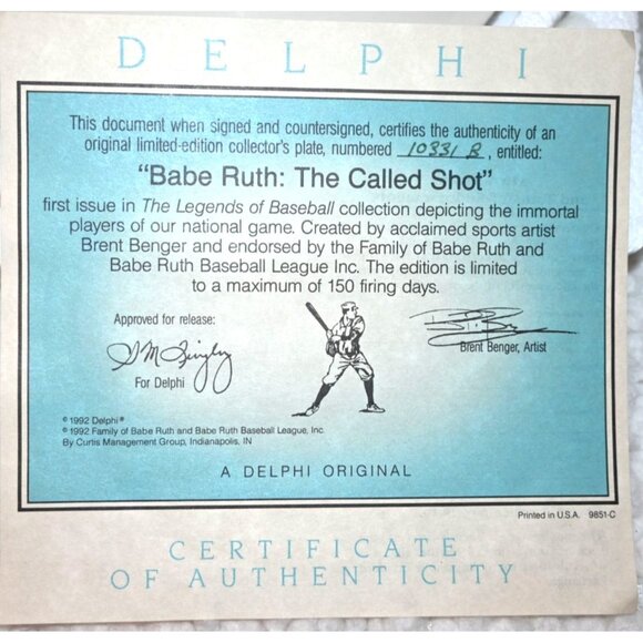 Babe Ruth Accents Vintage Babe Ruth The Called Shot From The